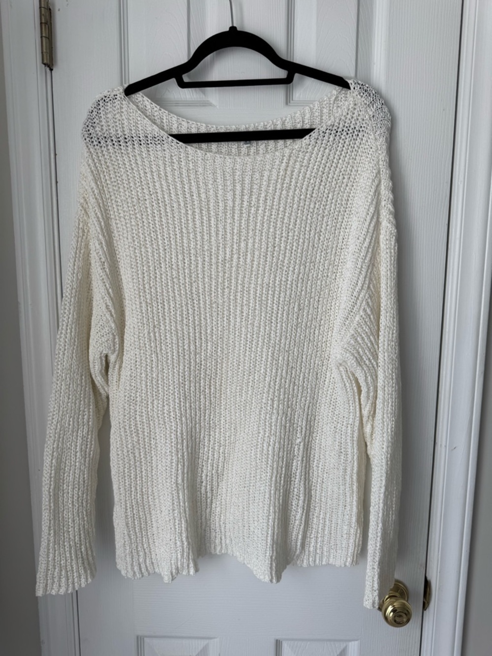 fun 2 fun Cream Open-Knit Swim Coverup Sweater